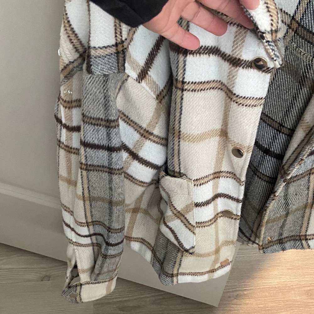 Plaid Button-Up Shirt Jacket
